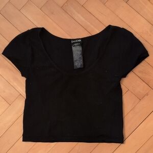 Bebe Classic Black Crop Top